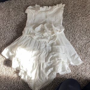 White ruffle ROMPER!
